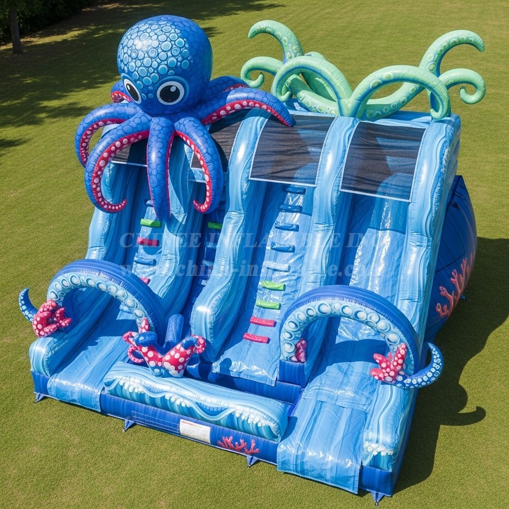 T8-5710 Octopus Theme Inflatable Water Slide
