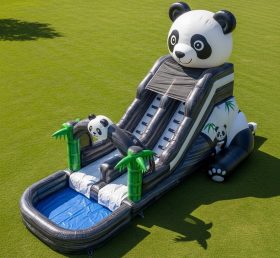 T8-5724 Panda Theme Inflatable Water Slide