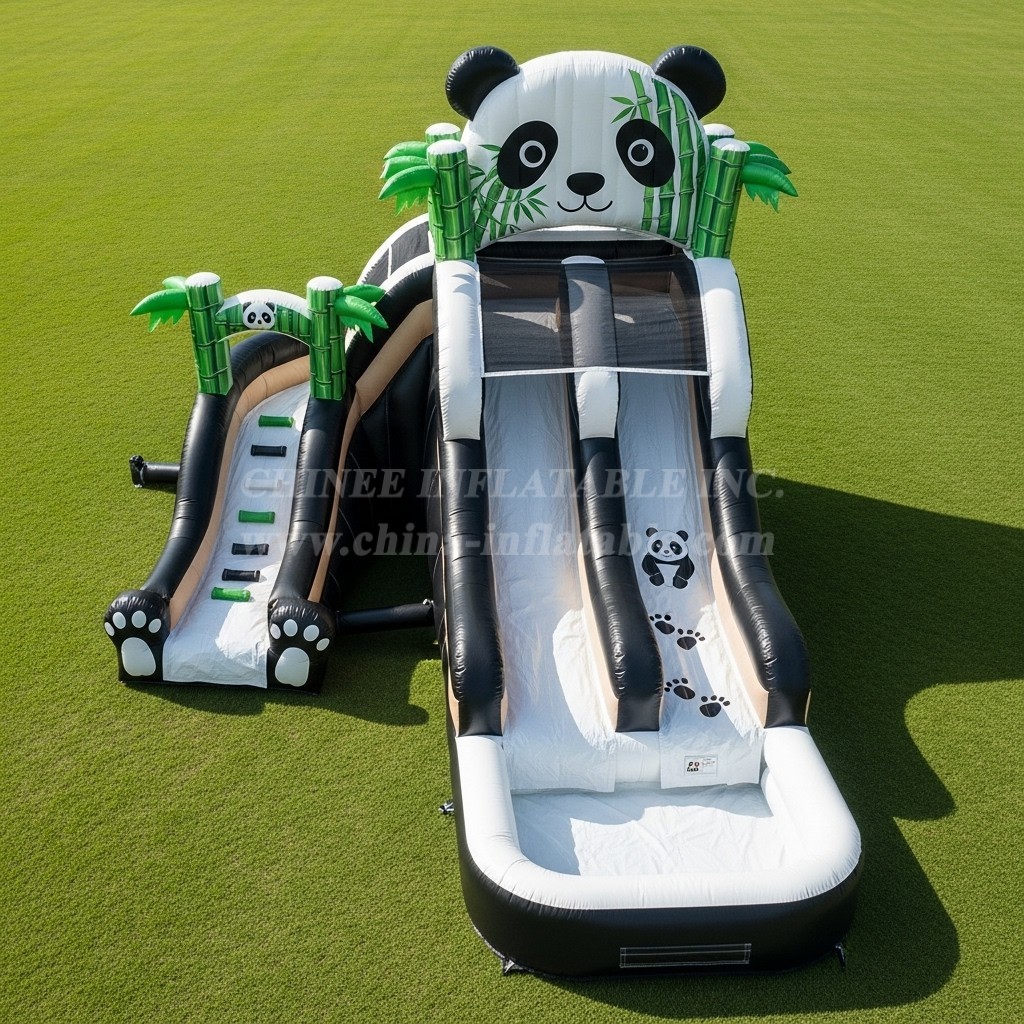 T8-5727 Panda Theme Inflatable Water Slide