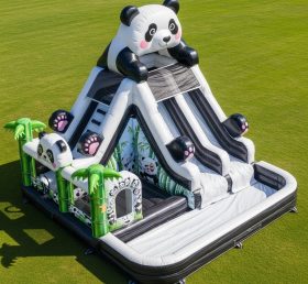 T8-5730 Panda Theme Inflatable Water Slide