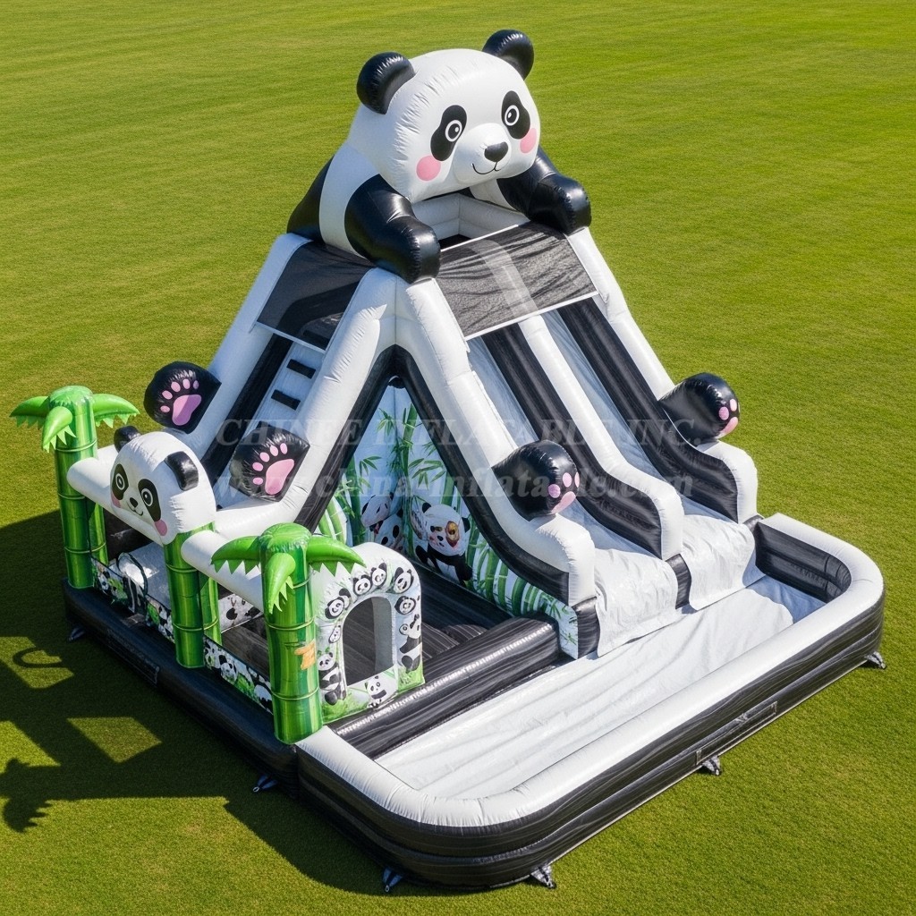 T8-5730 Panda Theme Inflatable Water Slide