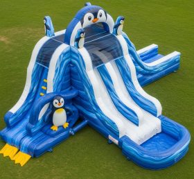 T8-5742 Penguin Theme Inflatable Water Slide