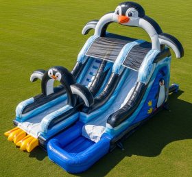 T8-5743 Penguin Theme Inflatable Water Slide