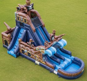T8-5756 Pirates Theme Inflatable Water Slide