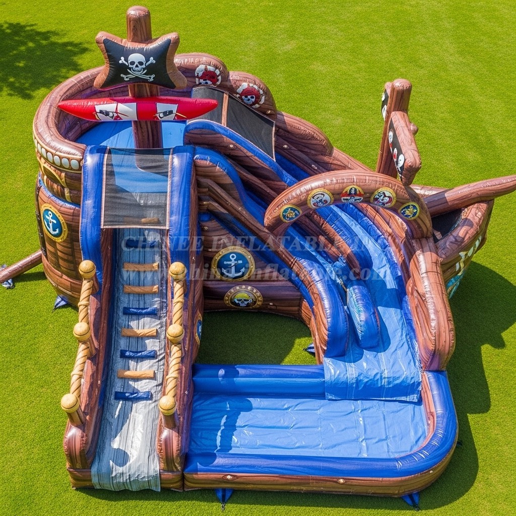 T8-5758 Pirates Theme Inflatable Water Slide