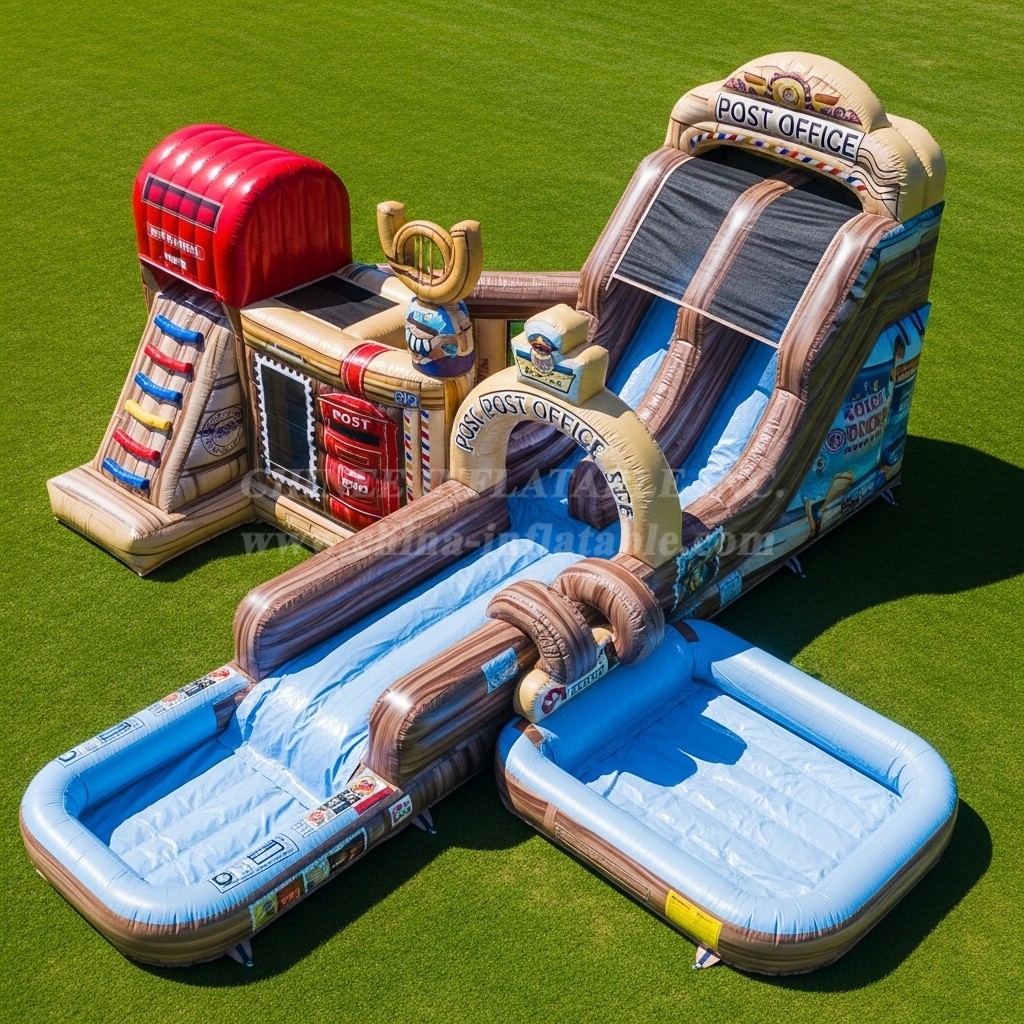 T8-5769 Post Office Theme Inflatable Water Slide