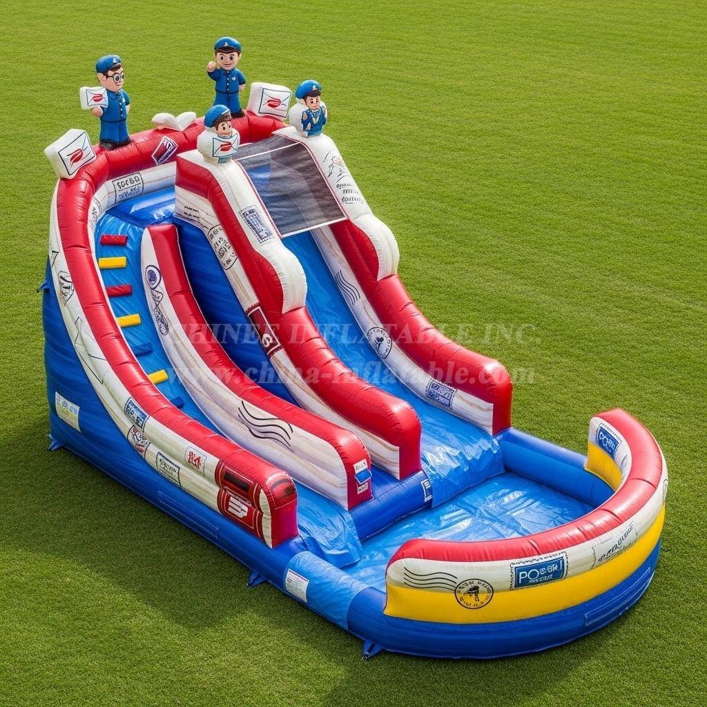 T8-5773 Post Office Theme Inflatable Water Slide