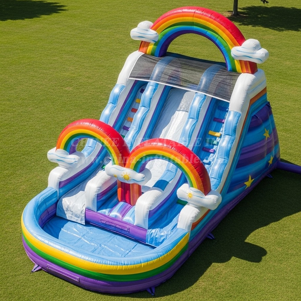 T8-5777 Rainbow Theme Inflatable Water Slide
