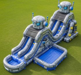 T8-5786 Robot Theme Inflatable Water Slide