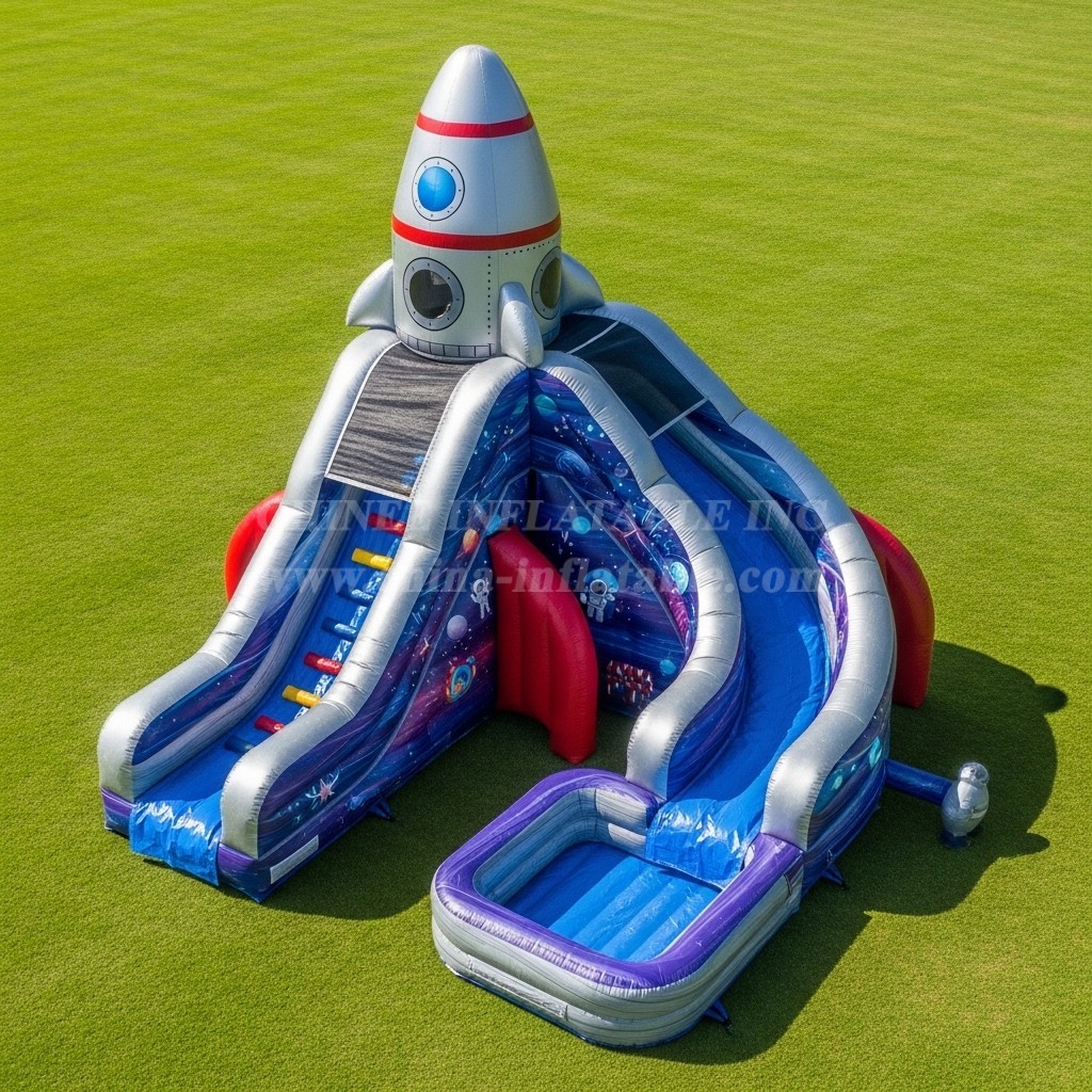 T8-5790 Rocket Theme Inflatable Water Slide