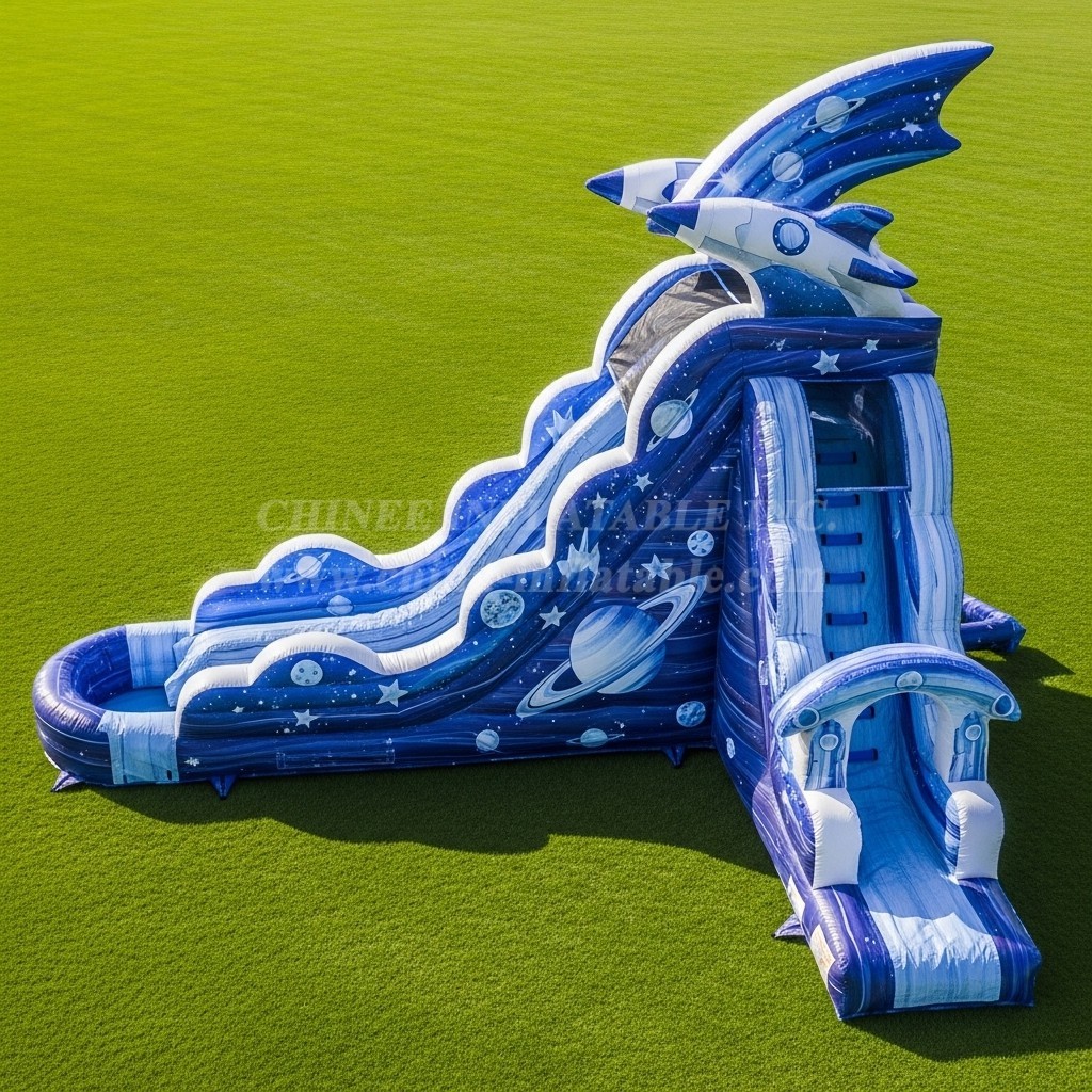 T8-5822 Space Theme Inflatable Water Slide