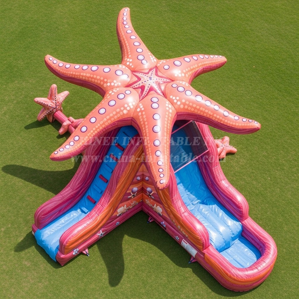 T8-5828 Starfish Theme Inflatable Water Slide