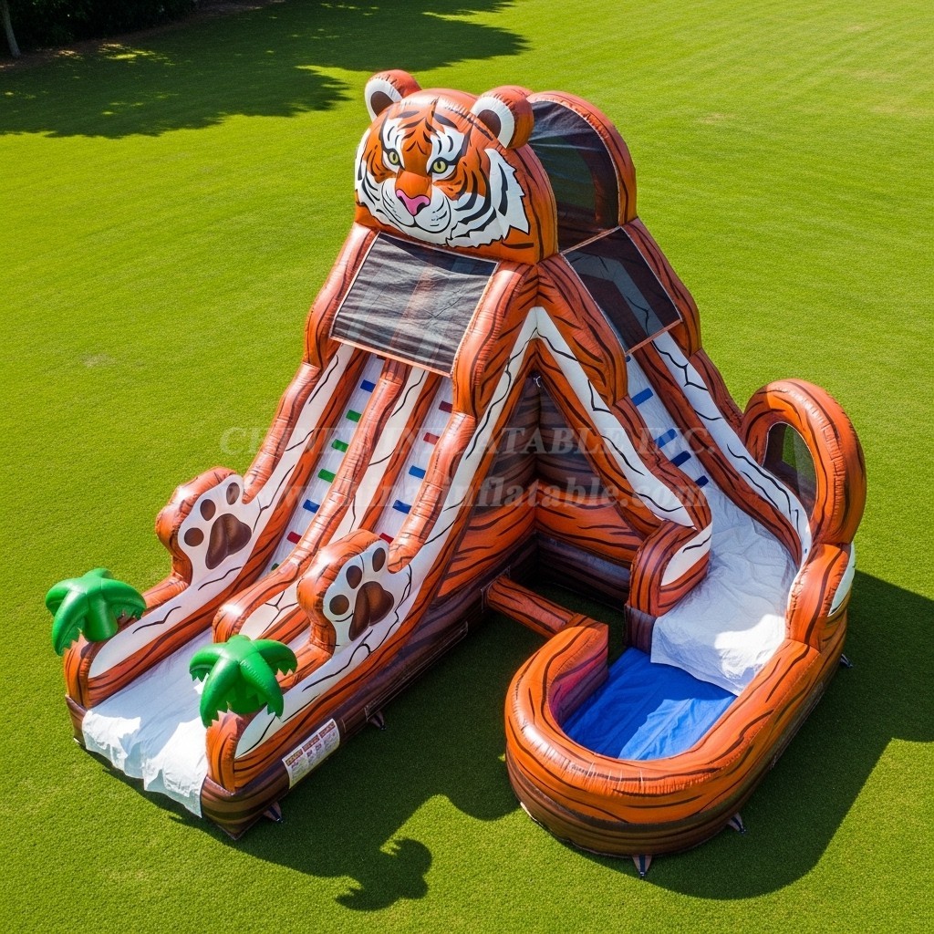 T8-5830 Tiger Theme Inflatable Water Slide