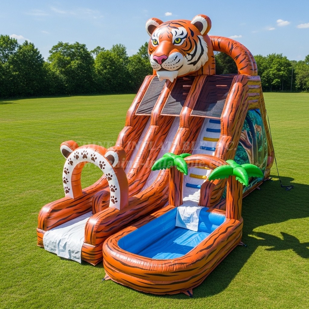 T8-5833 Tiger Theme Inflatable Water Slide