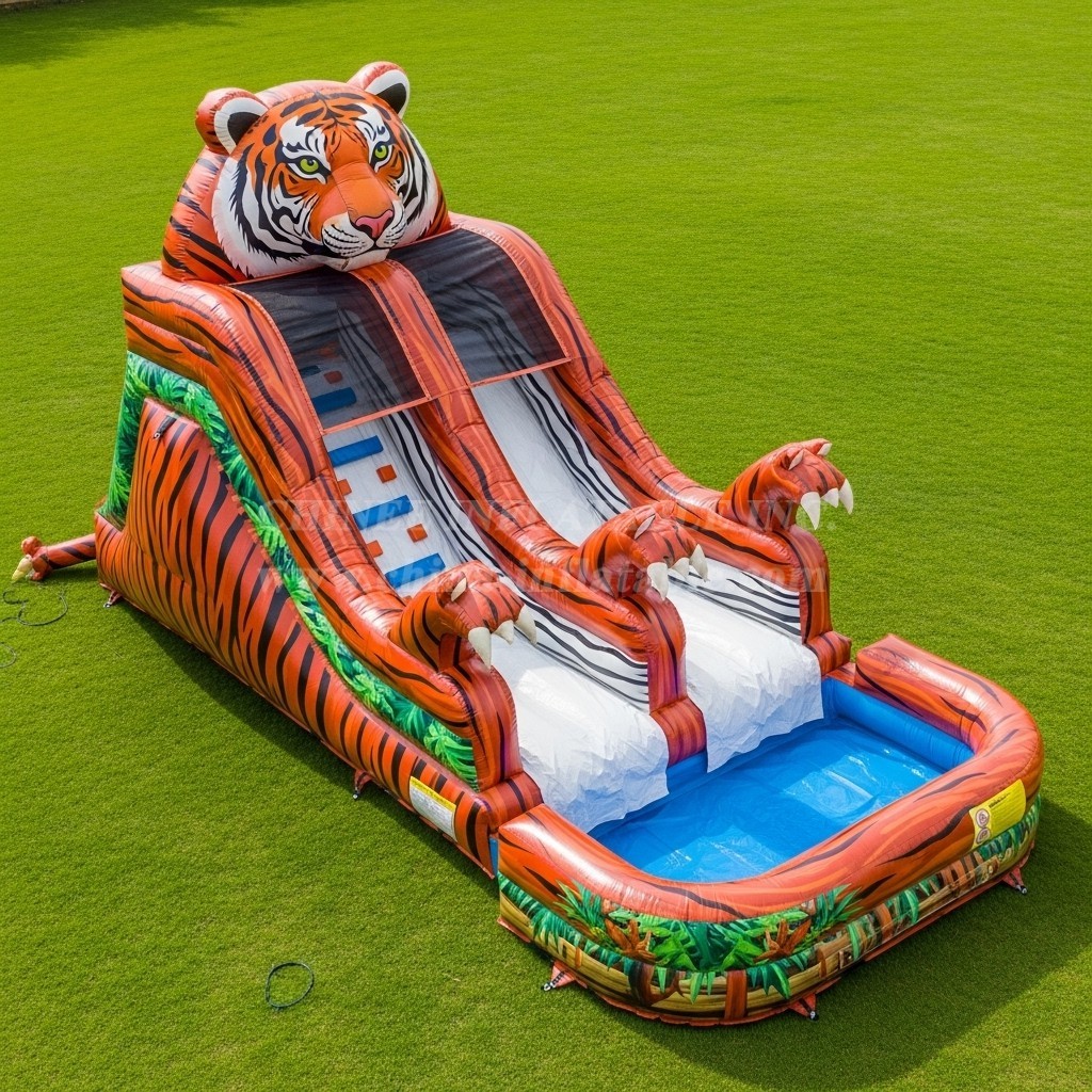 T8-5834 Tiger Theme Inflatable Water Slide