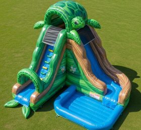 T8-5853 Turtle Theme Inflatable Water Slide