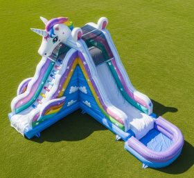 T8-5859 Unicorn Theme Inflatable Water Slide