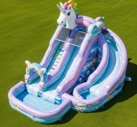 T8-5862 Unicorn Theme Inflatable Water Slide