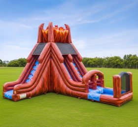 T8-5863 Volcano Theme Inflatable Water Slide