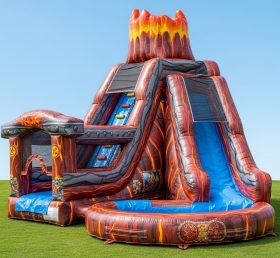 T8-5864 Volcano Theme Inflatable Water Slide