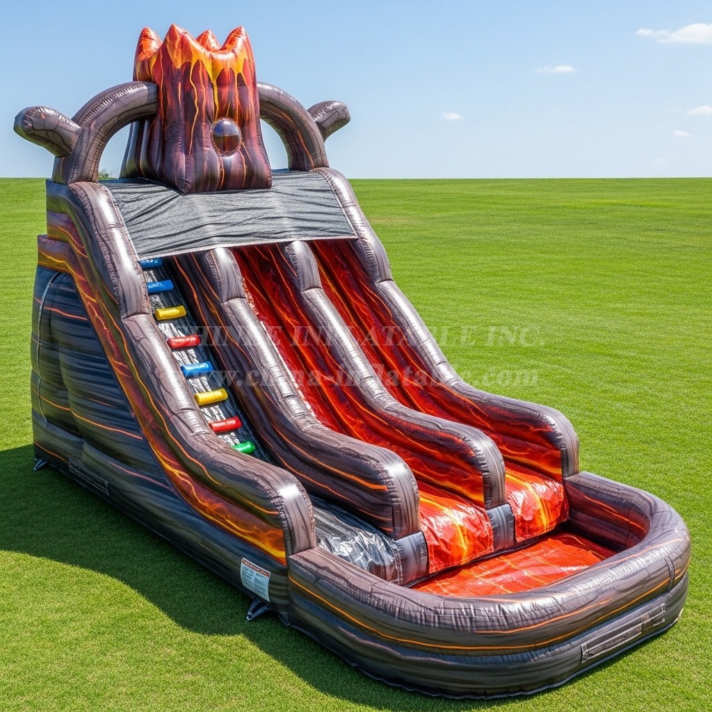 T8-5867 Volcano Theme Inflatable Water Slide