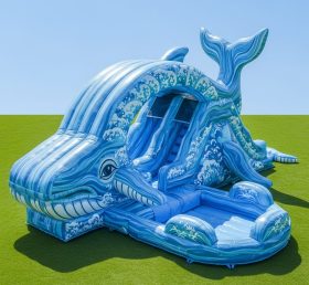 T8-5875 Whale Theme Inflatable Water Slide