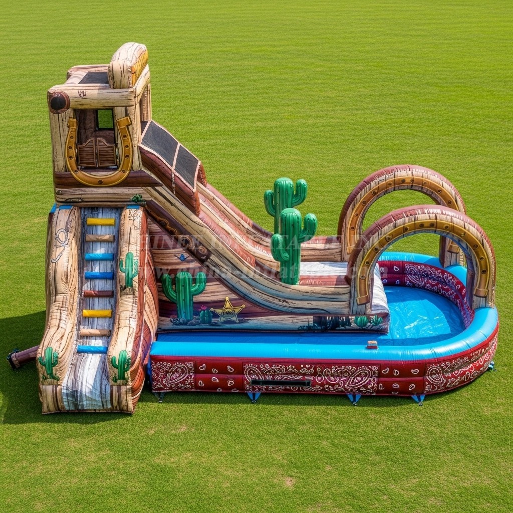 T8-5877 Wild West Theme Inflatable Water Slide