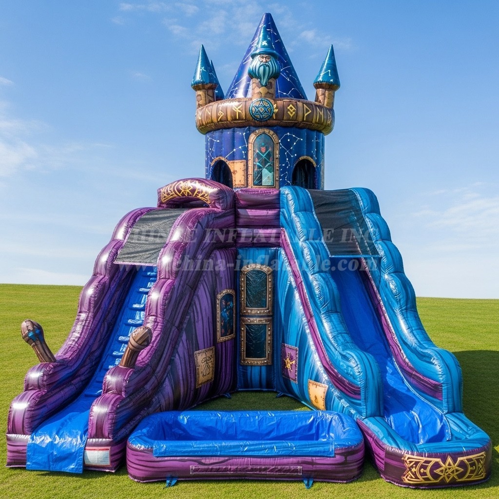 T8-5884 Wizard Theme Inflatable Water Slide