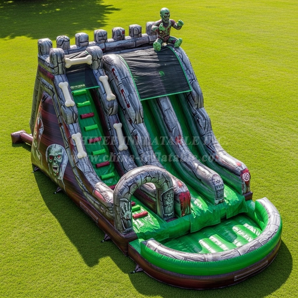 T8-5907 Zombie Theme Inflatable Water Slide