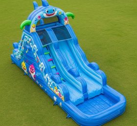 T8-7120 Baby Shark Theme Inflatable Water Slide