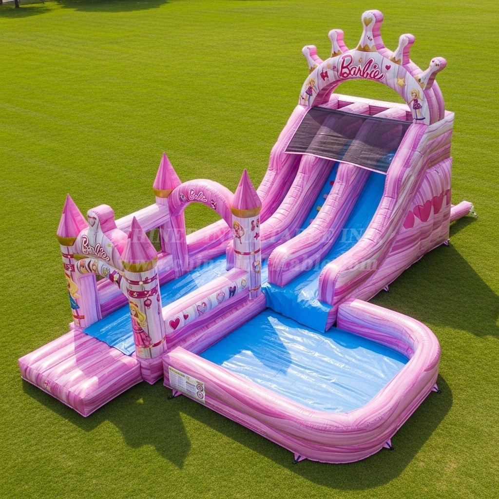 T8-7131 Barbie Theme Inflatable Water Slide