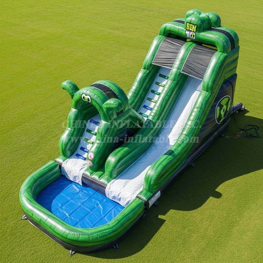 T8-7156 Ben 10 Theme Inflatable Water Slide