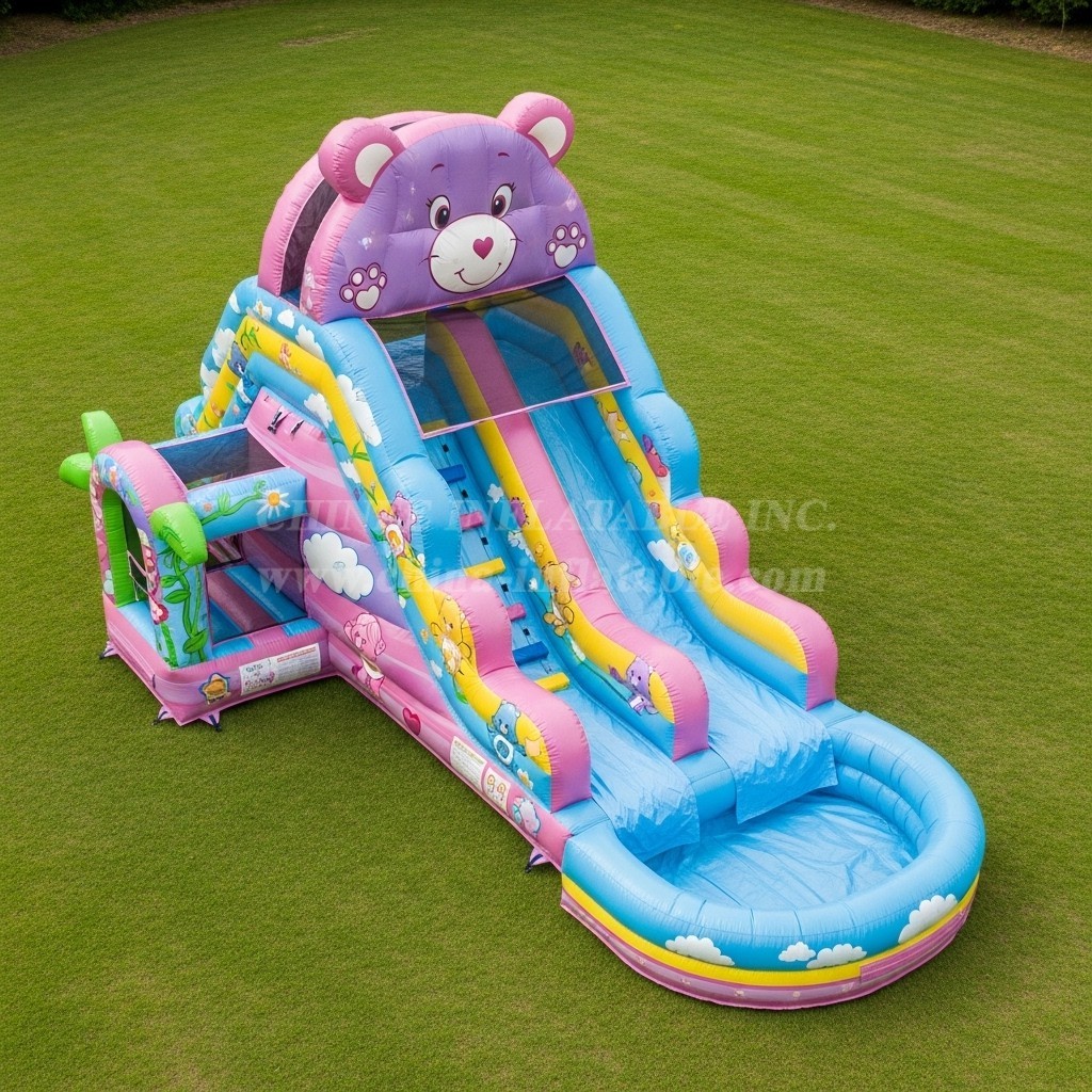T8-7187 Care Bears Theme Inflatable Water Slide