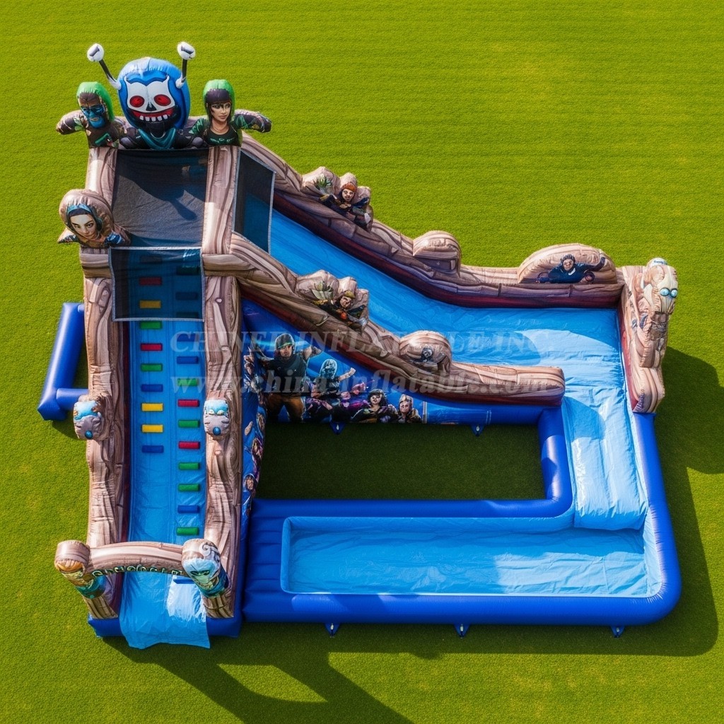 T8-7231 Fortnite Theme Inflatable Water Slide