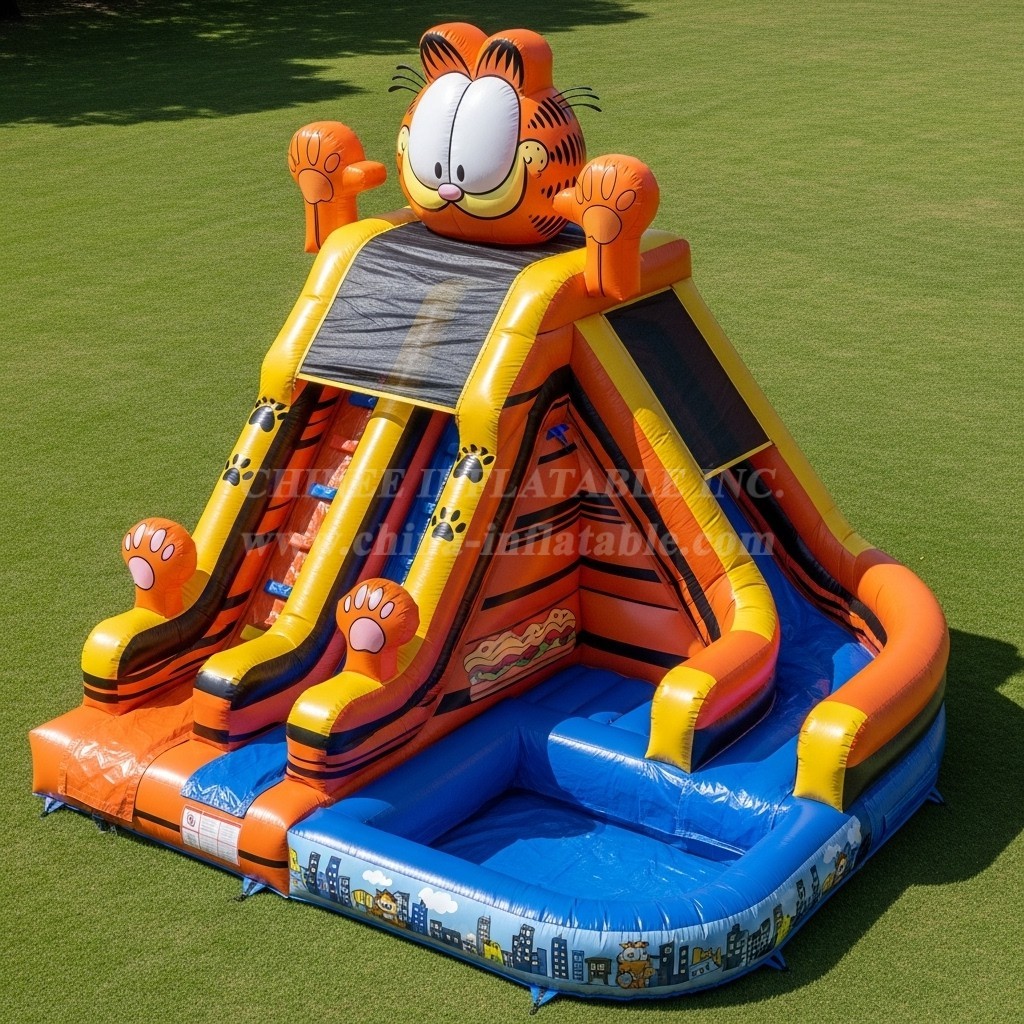 T8-7239 Garfield Theme Inflatable Water Slide
