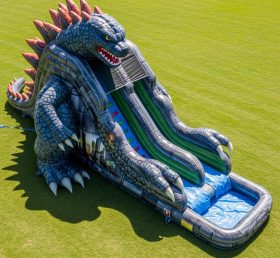T8-7244 Godzilla Theme Inflatable Water Slide