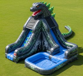 T8-7246 Godzilla Theme Inflatable Water Slide