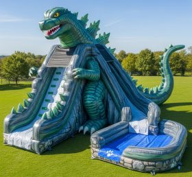 T8-7250 Godzilla Theme Inflatable Water Slide