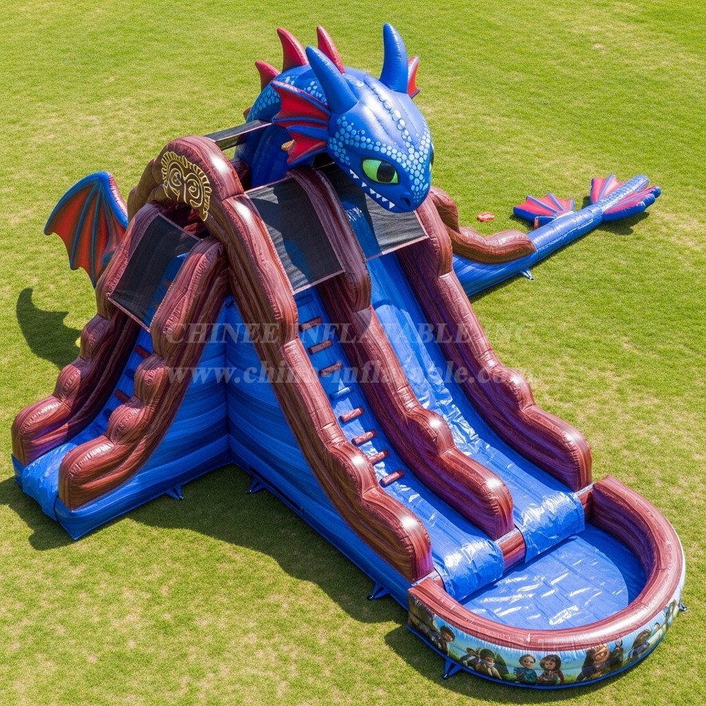 T8-7271 How to Train Your Dragon Theme Inflatable Water Slide