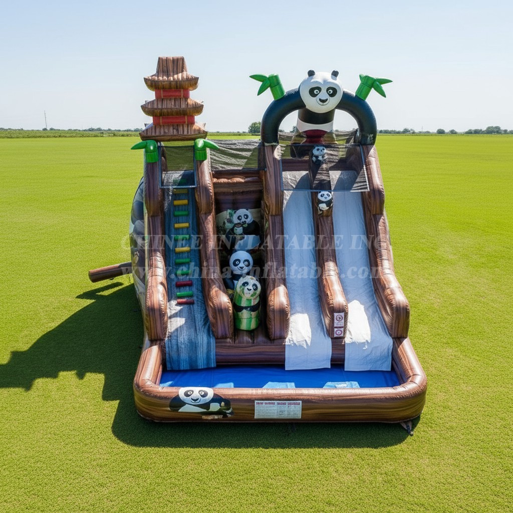 T8-7285 Kung Fu Panda Theme Inflatable Water Slide