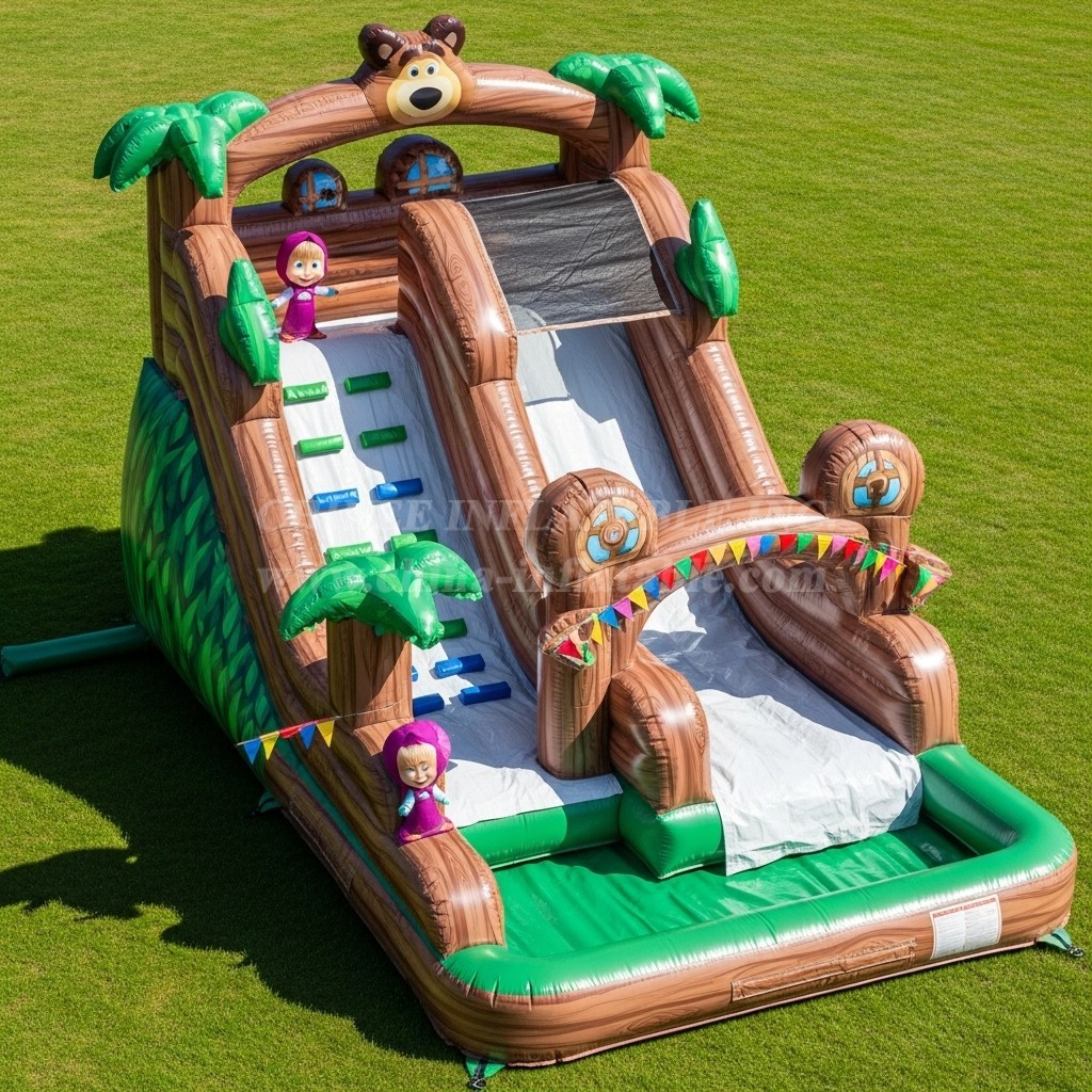 T8-7311 Masha and the Bear Theme Inflatable Water Slide