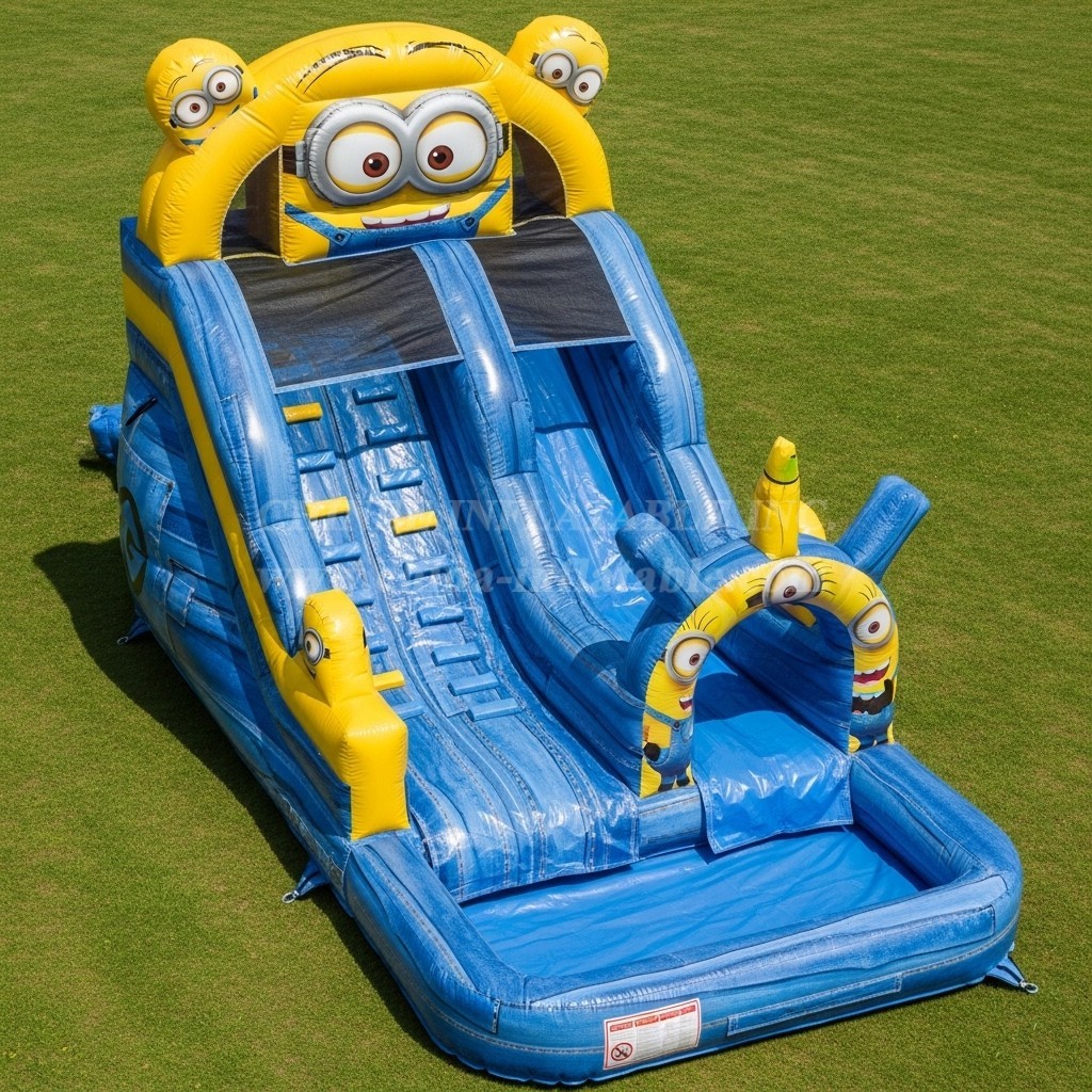 T8-7331 Minions Theme Inflatable Water Slide