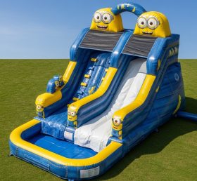 T8-7334 Minions Theme Inflatable Water Slide
