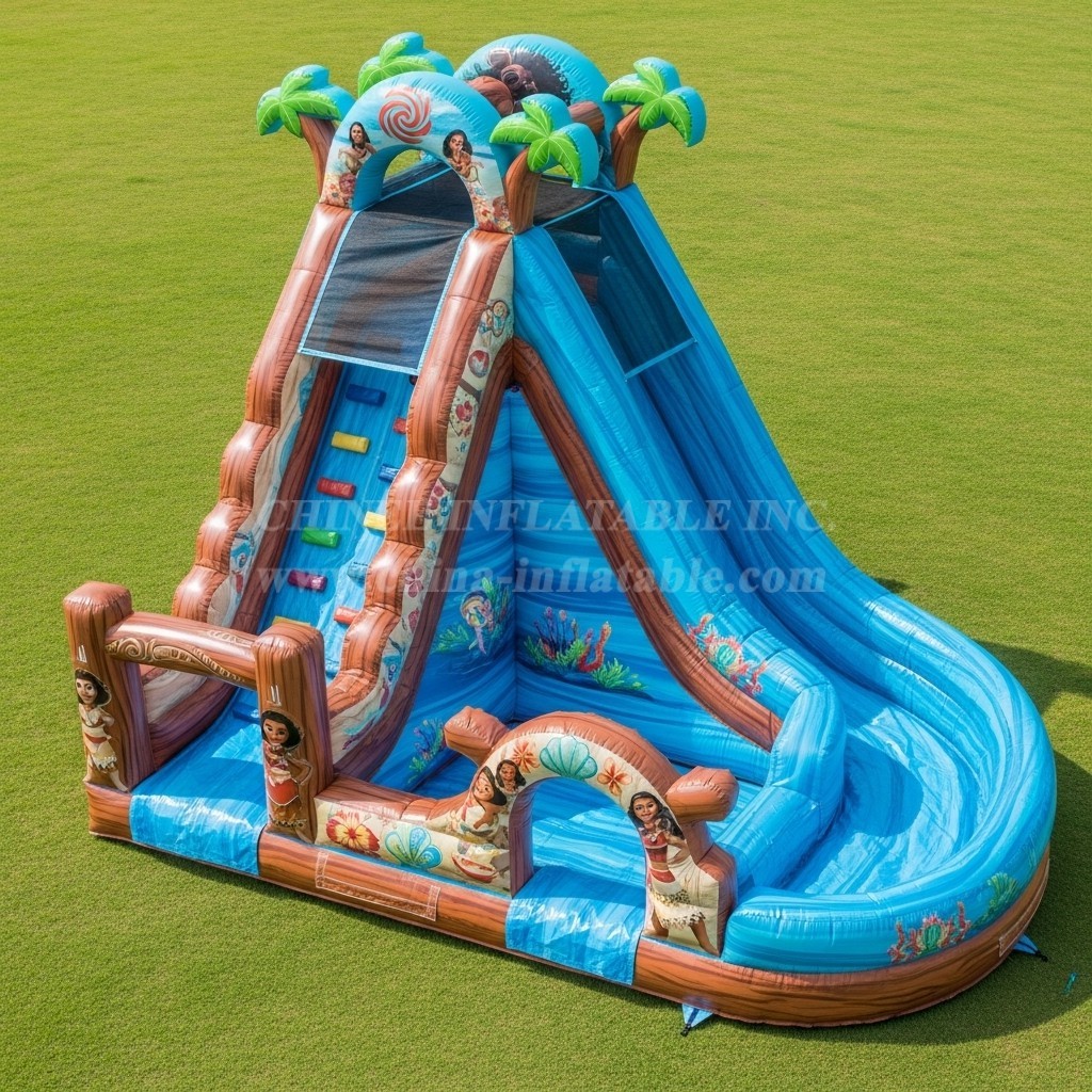 T8-7342 Moana Theme Inflatable Water Slide