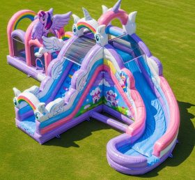 T8-7353 My Little Pony Theme Inflatable Water Slide