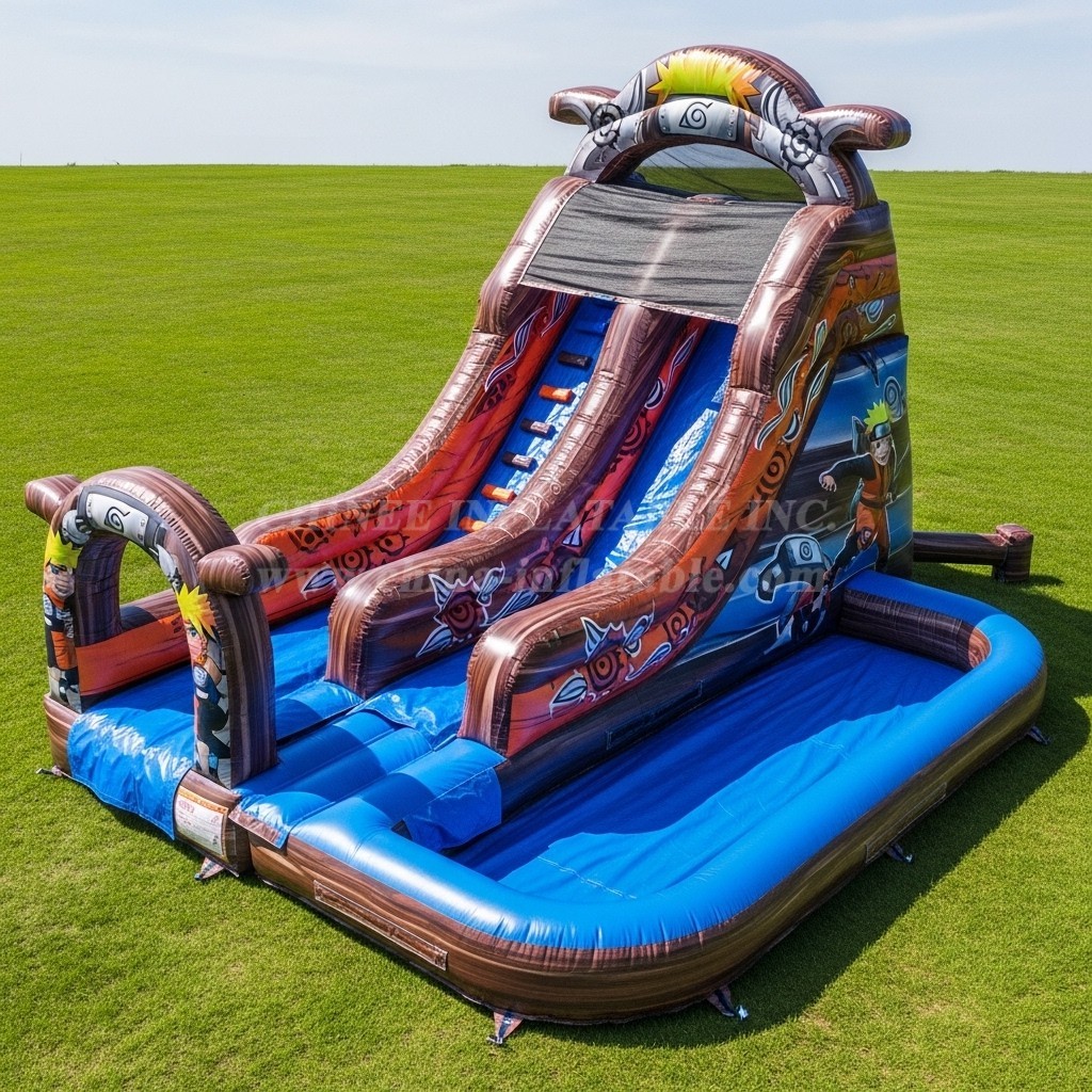 T8-7360 Naruto Theme Inflatable Water Slide