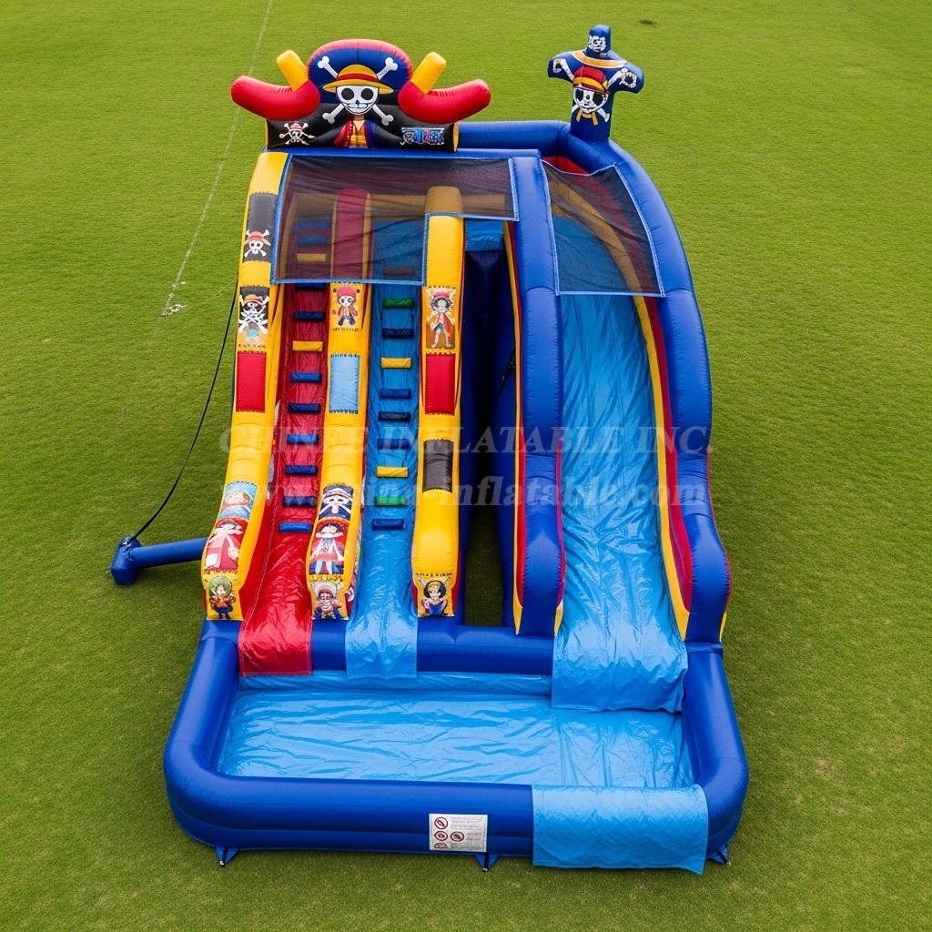 T8-7376 One Piece Theme Inflatable Water Slide