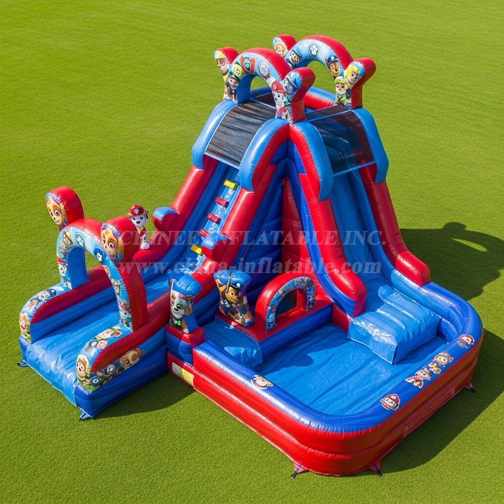 T8-7378 Paw Patrol Theme Inflatable Water Slide