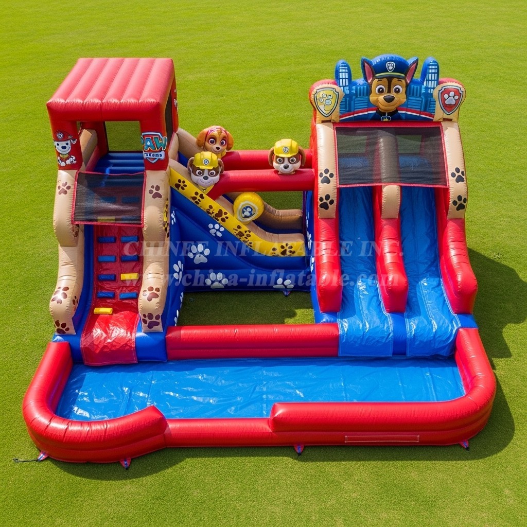 T8-7383 Paw Patrol Theme Inflatable Water Slide
