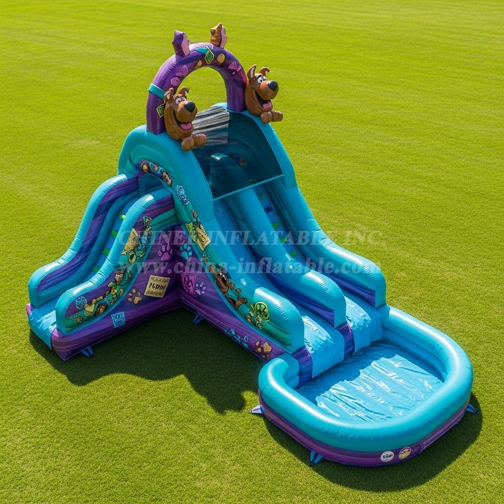 T8-7438 Scooby-Doo Theme Inflatable Water Slide